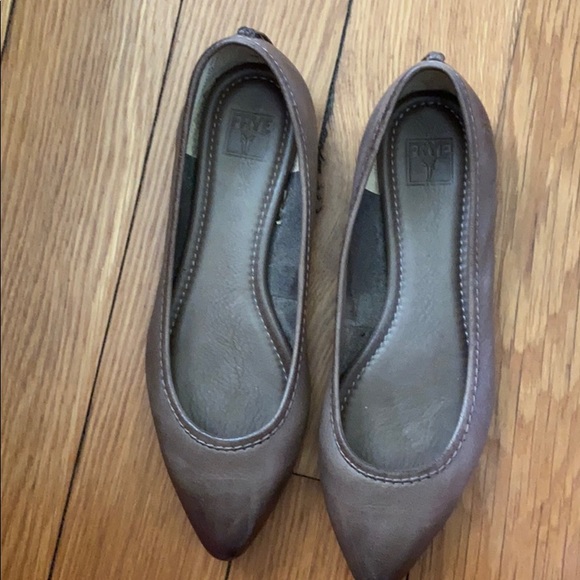 grey pointed flats